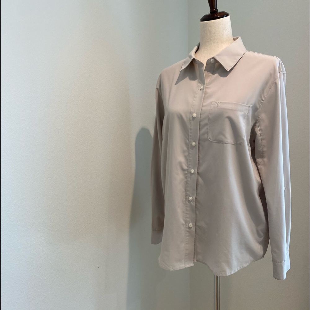 Coolibar UPF 50 travel shirt with roll-up sleeves